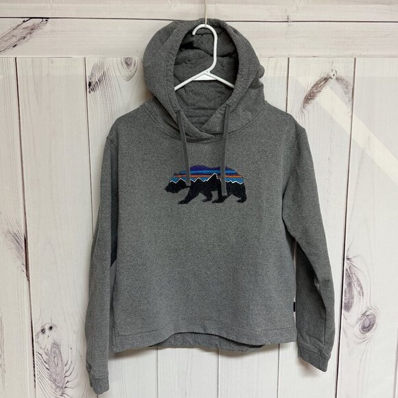 Patagonia Tops - Patagonia Women’s Fitz Roy Bear Uprisal Hoody Large Gray EUC